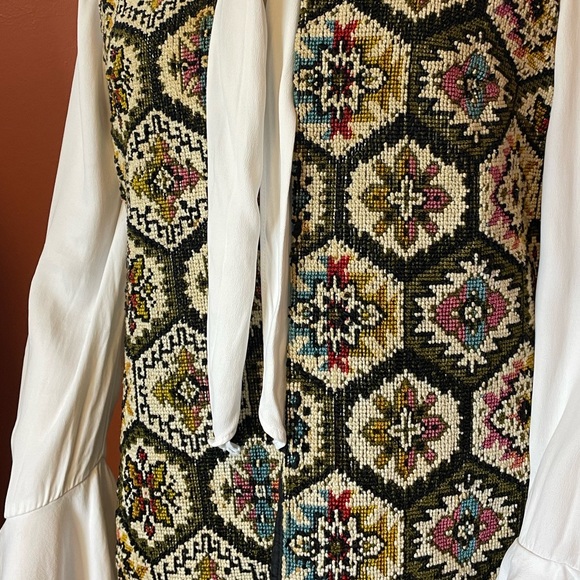 Moroccan Ikat Embroidered Open Vest - Picture 4 of 11